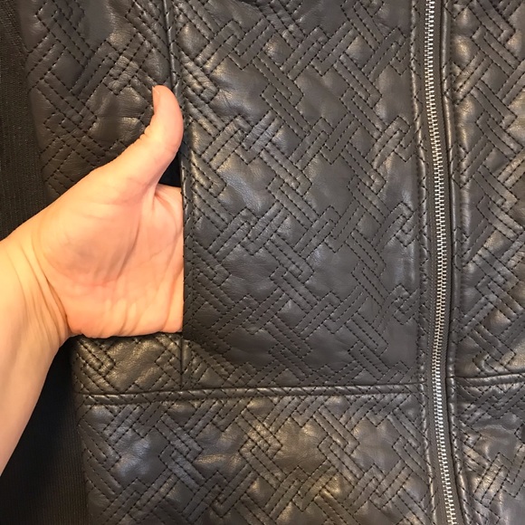 Gray Textured Sweater Moto-Style Jacket - Picture 3 of 10